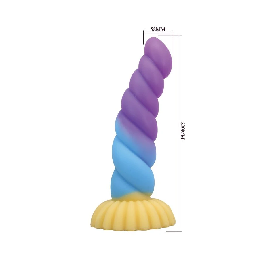 POWER MONSTERS - UNICORNO TRICOLORE FANTASY DILDO IN SILICONE 22 CM Ø 5 CM